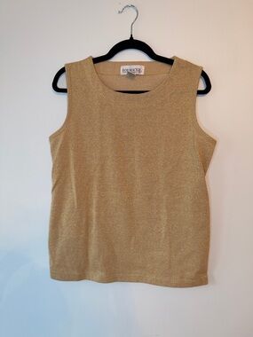 Bob Mackie Elegant Gold Sleeveless Knit Top